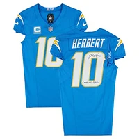 Justin Herbert Los Angeles Chargers Autographed Game-Used #10 Powder Blue Nike Jersey vs. Carolina Panthers on September 15, 2024 with "Game Used 9/15/24" Inscription