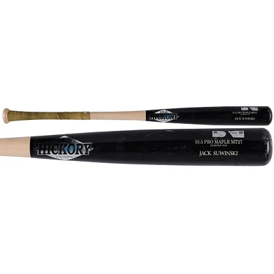 Jack Suwinski Pittsburgh Pirates Game-Used Black Old Hickory Broken Bat vs. Milwaukee Brewers on April 25, 2024