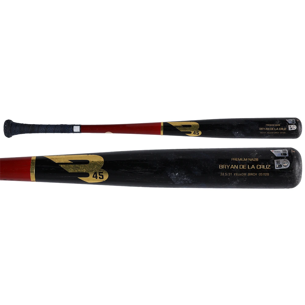 Bryan De La Cruz Pittsburgh Pirates Game-Used Black B45 Broken Bat vs. San Diego Padres on August 12, 2024