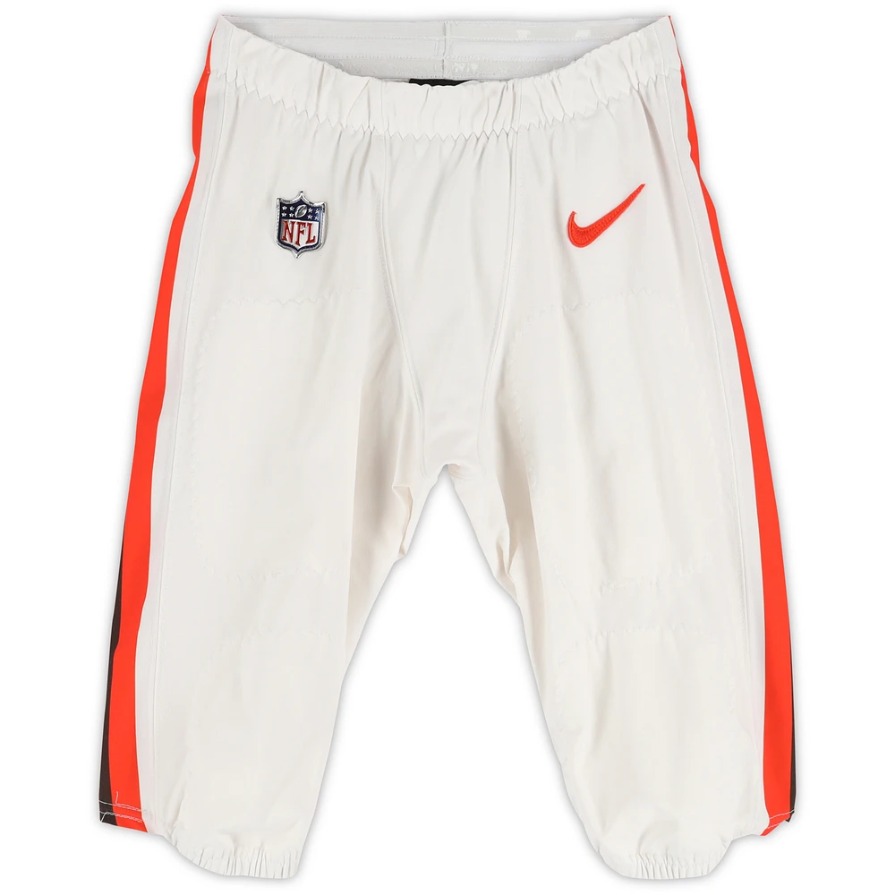 Mike Ford Cleveland Browns Game-Used White Nike Pants vs. Washington Commanders on October 6, 2024