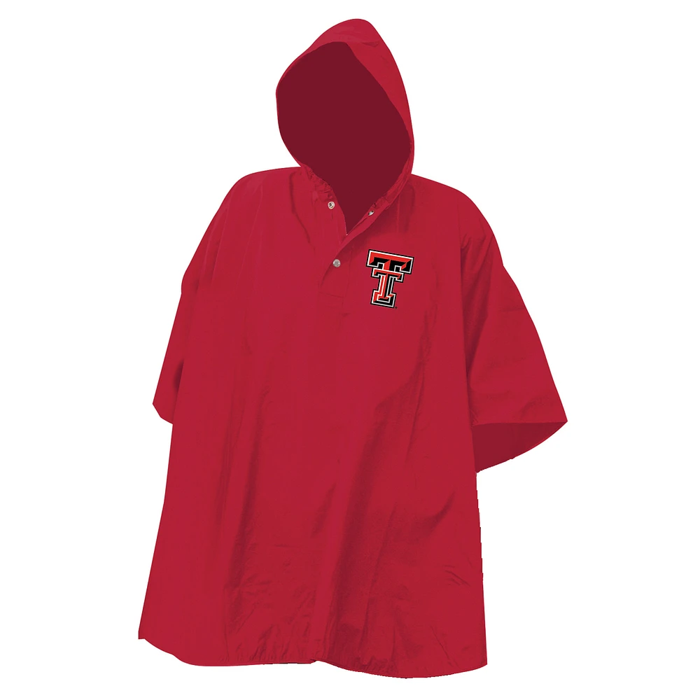 Red Texas Tech Red Raiders Deluxe Adult Stadium Quarter-Snap Rain Poncho