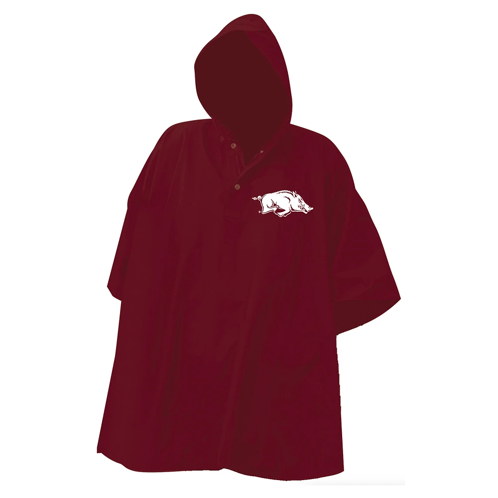 Cardinal Arkansas Razorbacks Deluxe Adult Stadium Quarter-Snap Rain Poncho