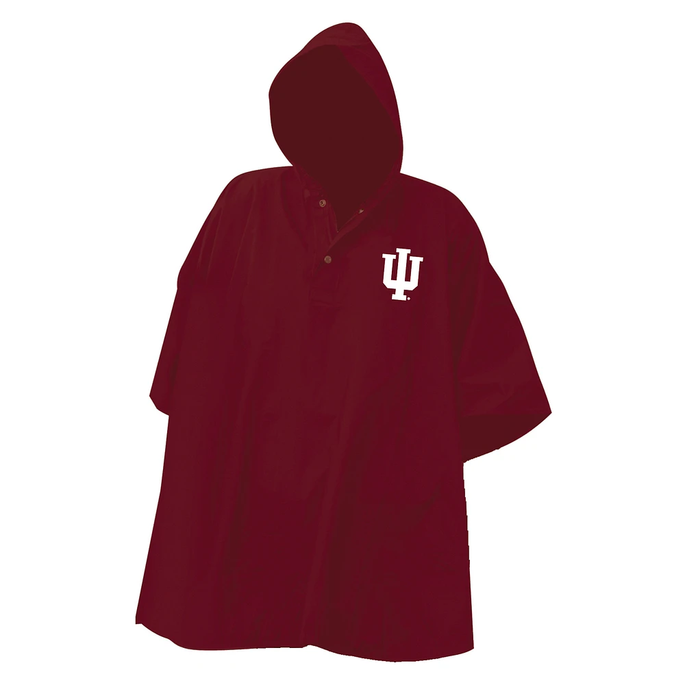Crimson Indiana Hoosiers Deluxe Adult Stadium Quarter-Snap Rain Poncho