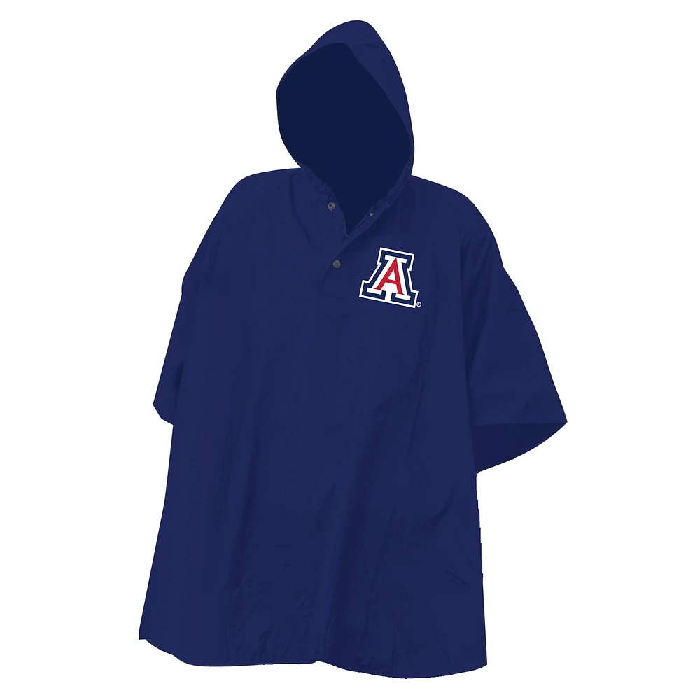 Navy Arizona Wildcats Deluxe Adult Stadium Quarter-Snap Rain Poncho