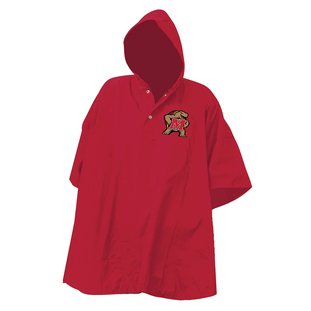 Red Maryland Terrapins Deluxe Adult Stadium Quarter-Snap Rain Poncho