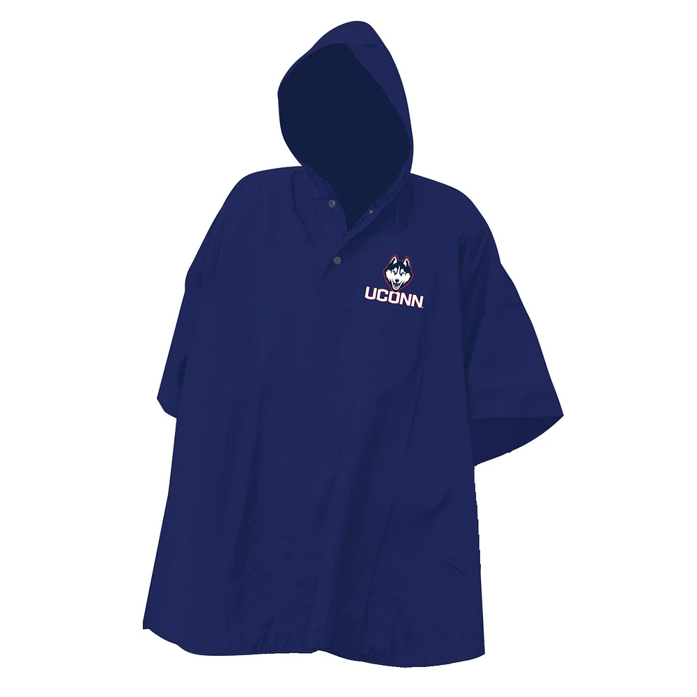 Navy UConn Huskies Deluxe Adult Stadium Quarter-Snap Rain Poncho