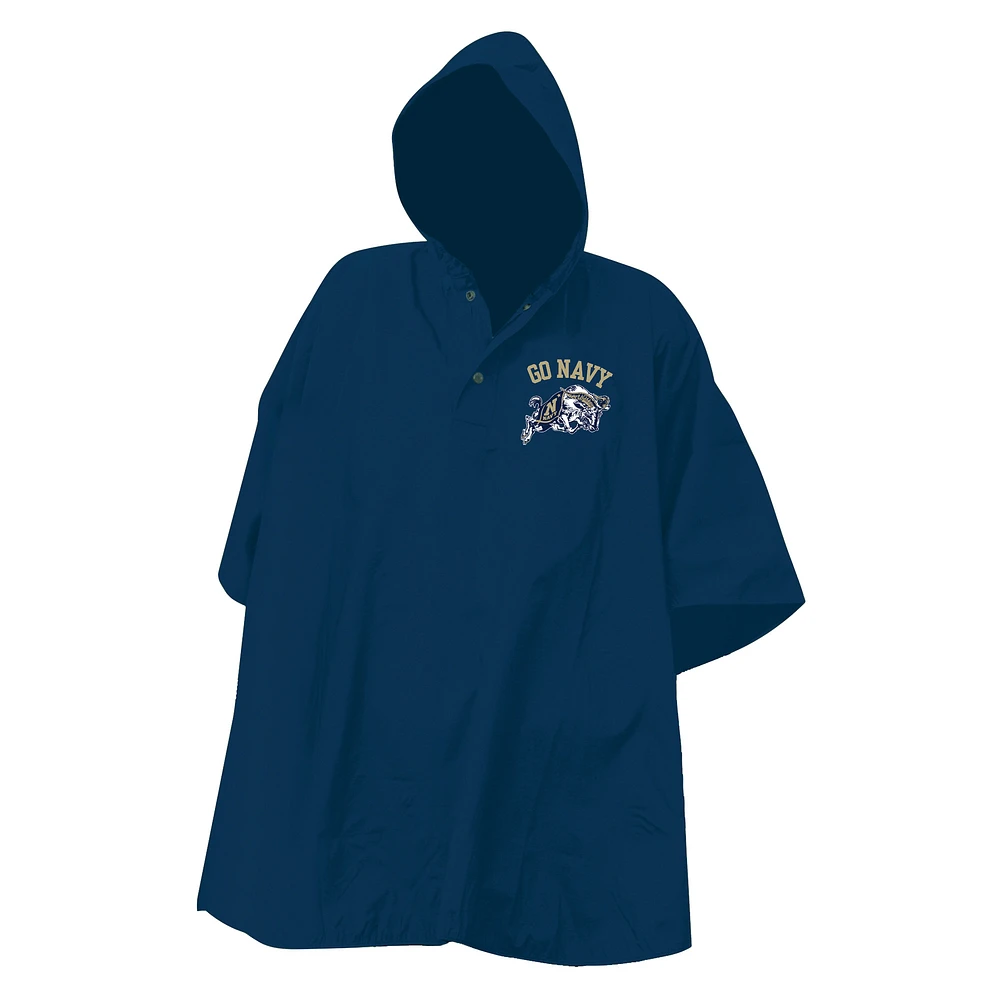 Navy Navy Midshipmen Deluxe Adult Stadium Quarter-Snap Rain Poncho