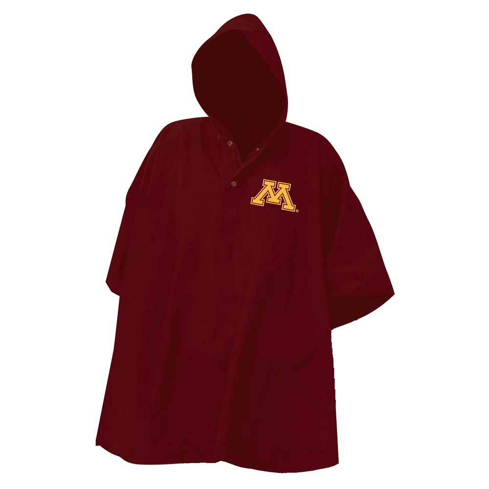 Maroon Minnesota Golden Gophers Deluxe Adult Stadium Quarter-Snap Rain Poncho