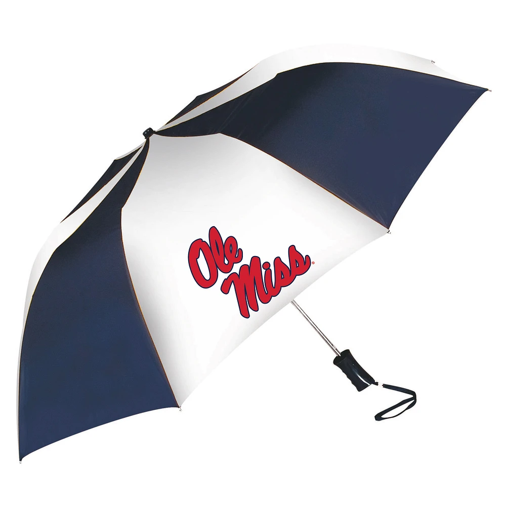 Navy/White Ole Miss Rebels Two-Tone Auto Open Folding Umbrella