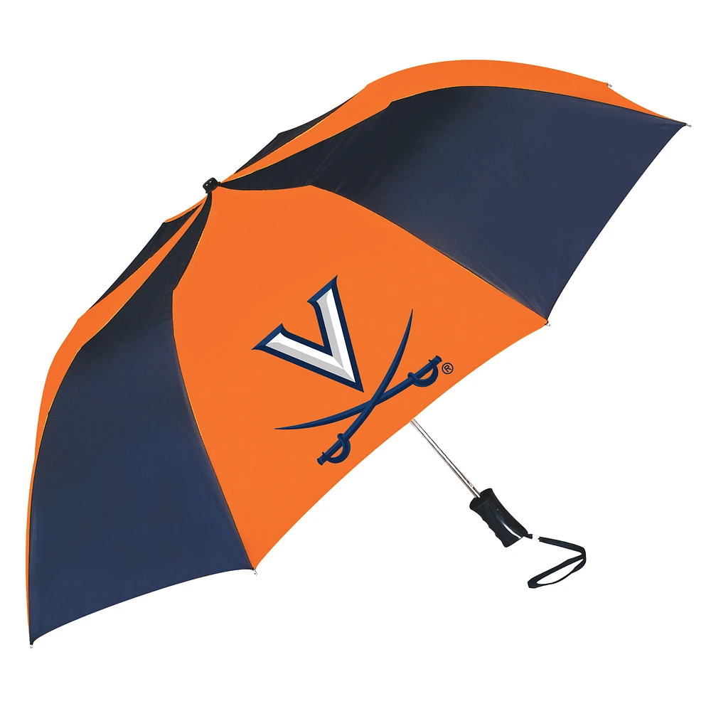 Navy/Orange Virginia Cavaliers Two-Tone Auto Open Folding Umbrella