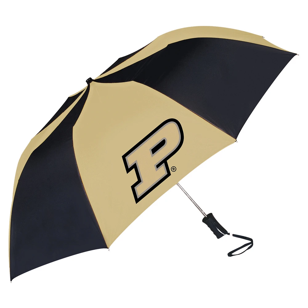 Black/Gold Purdue Boilermakers Two-Tone Auto Open Folding Umbrella