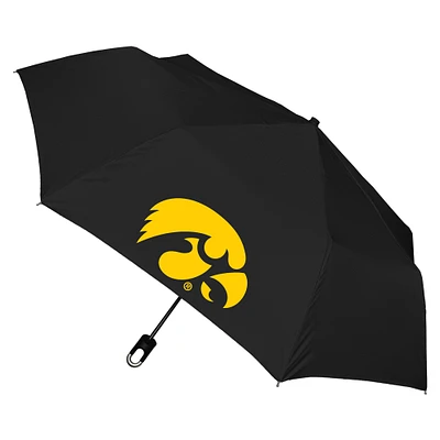 Black Iowa Hawkeyes Storm Clip Mini 42" Compact Folding Umbrella