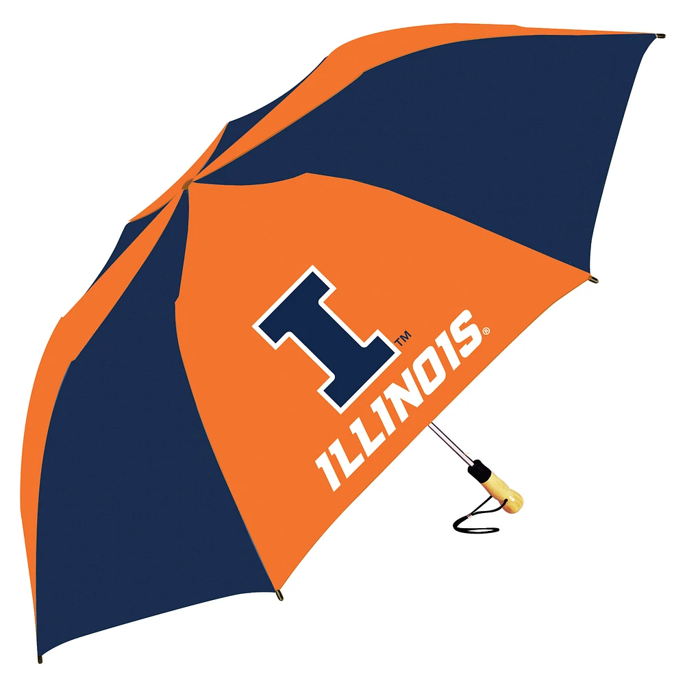 Navy/Orange Illinois Fighting Illini The Big Storm 58" Oversized Auto Open Folding Umbrella