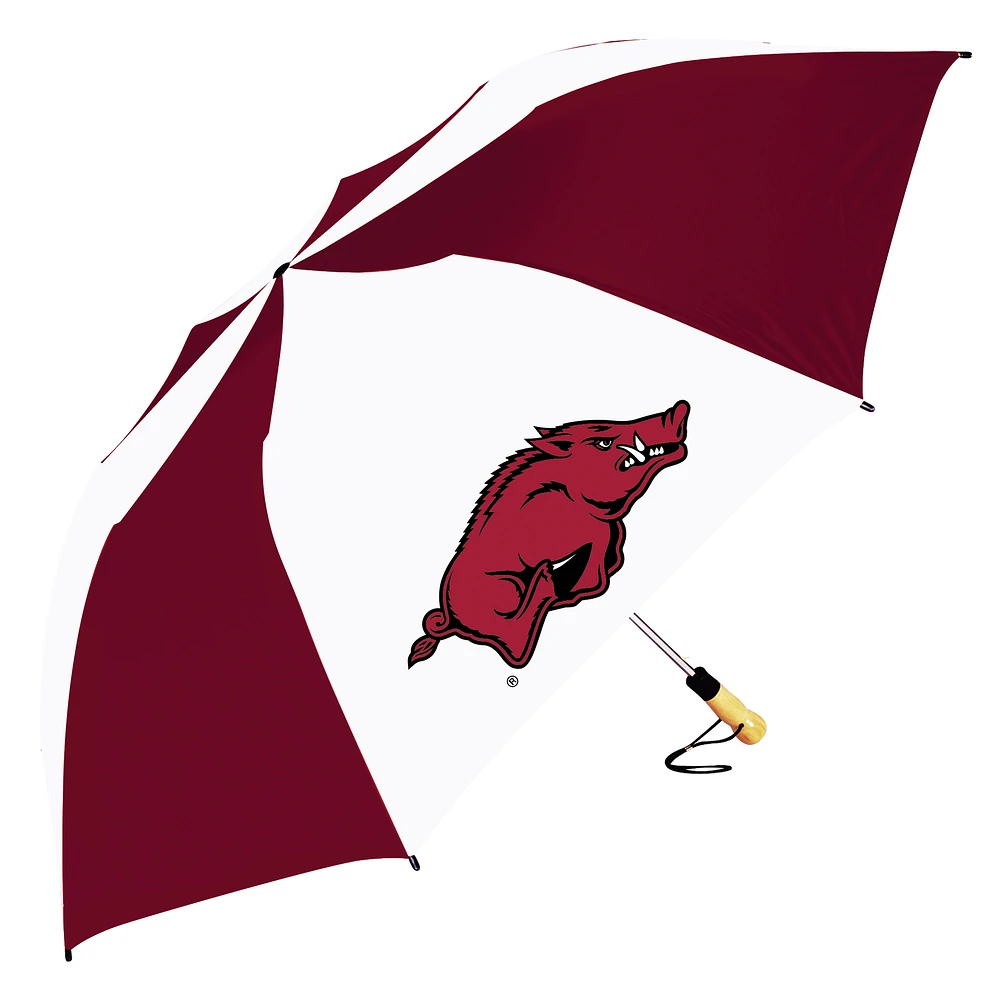 Cardinal/White Arkansas Razorbacks The Big Storm 58" Oversized Auto Open Folding Umbrella