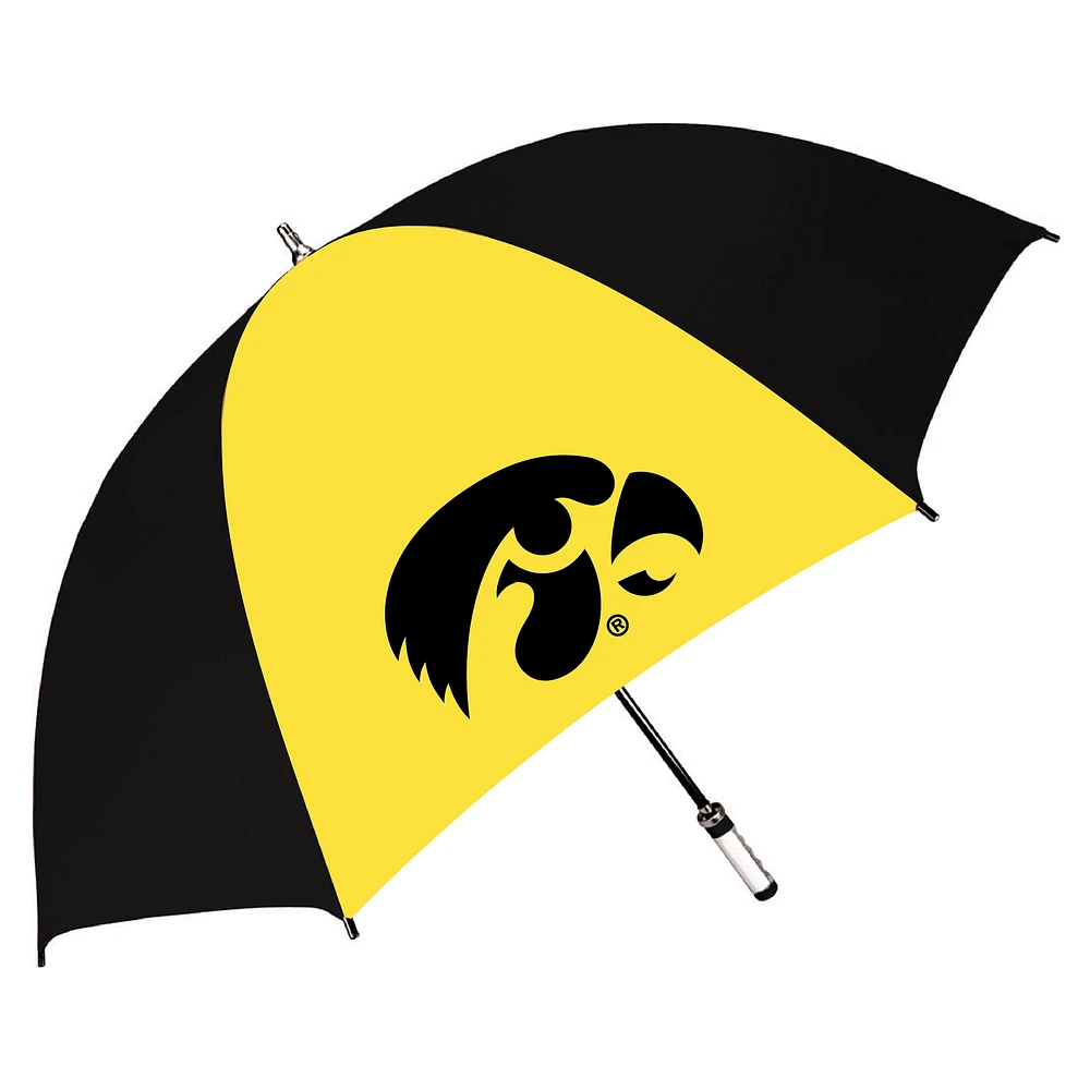Black/Gold Iowa Hawkeyes The Birdie 62" Sporty Golf Umbrella