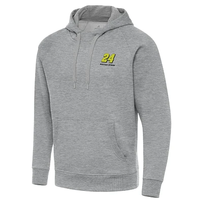 Men's Antigua Heather Gray William Byron Victory Pullover Hoodie