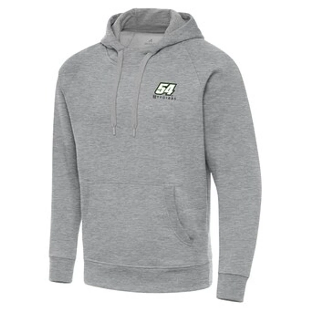 Men's Antigua Heather Gray Ty Gibbs Victory Pullover Hoodie