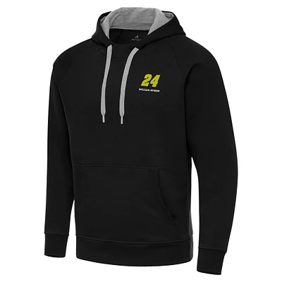 Men's Antigua Black William Byron Victory Pullover Hoodie