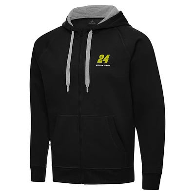Men's Antigua Black William Byron Victory Full-Zip Hoodie