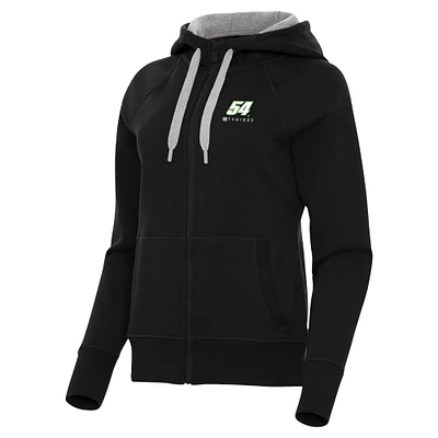 Women's Antigua Black Ty Gibbs Victory Full-Zip Hoodie