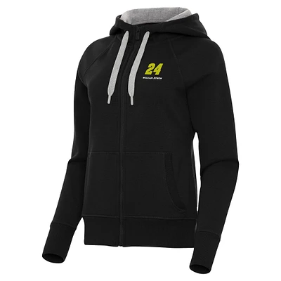 Women's Antigua Black William Byron Victory Full-Zip Hoodie