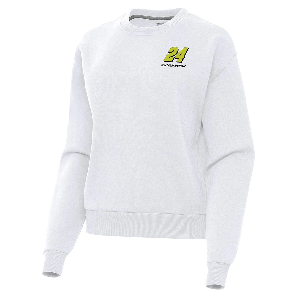 Women's Antigua White William Byron Victory Pullover Sweatshirt