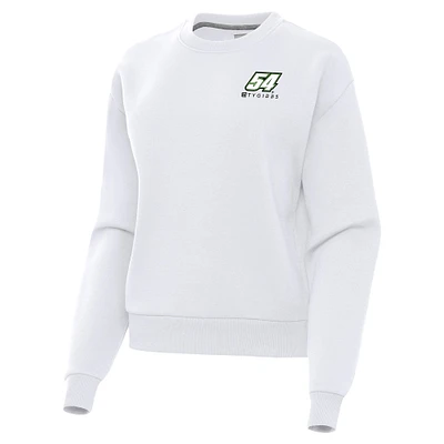 Women's Antigua White Ty Gibbs Victory Pullover Sweatshirt