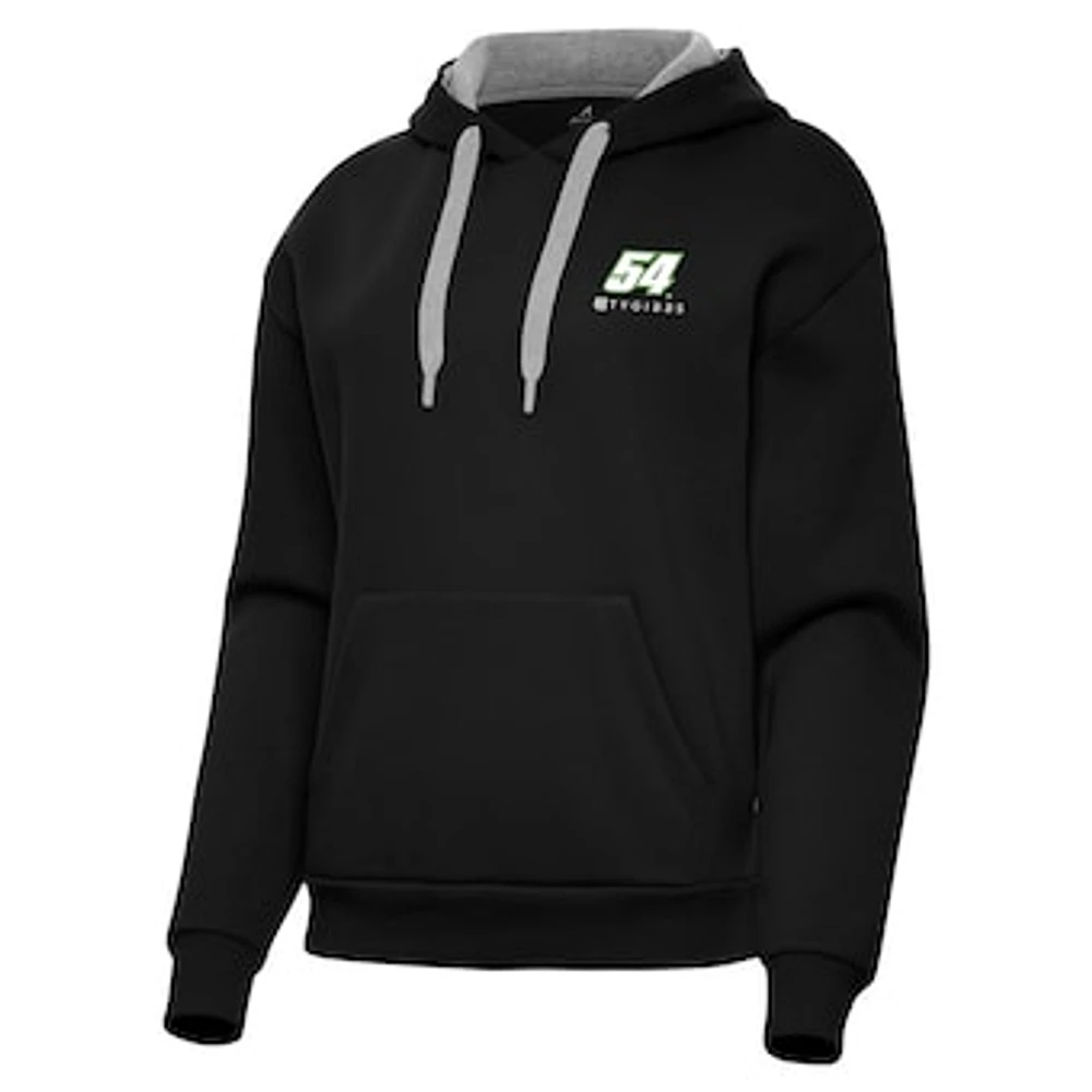 Women's Antigua Black Ty Gibbs Victory Pullover Hoodie