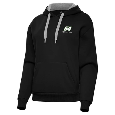 Women's Antigua Black Ty Gibbs Victory Pullover Hoodie