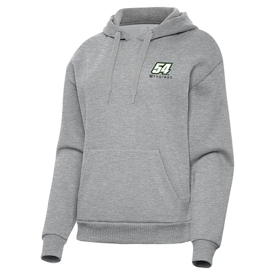 Women's Antigua Heather Gray Ty Gibbs Victory Pullover Hoodie