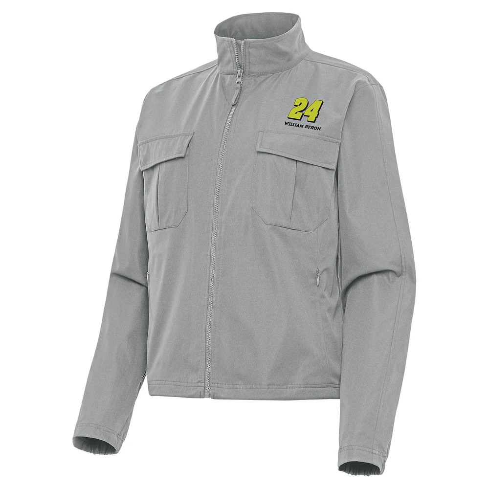 Women's Antigua Gray William Byron Even Par Full-Zip Jacket
