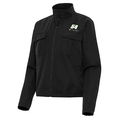 Women's Antigua Black Ty Gibbs Even Par Full-Zip Jacket