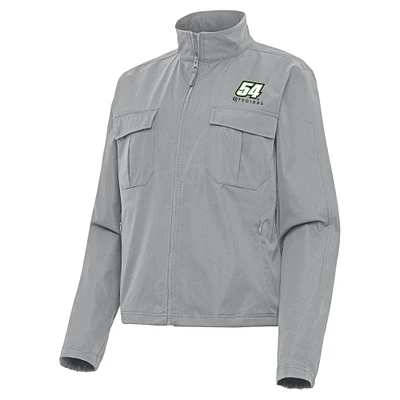 Women's Antigua Gray Ty Gibbs Even Par Full-Zip Jacket