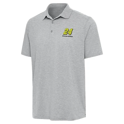 Men's Antigua Heather Gray William Byron Par 3 Polo