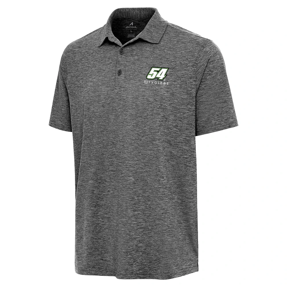 Men's Antigua Heather Black Ty Gibbs Par 3 Polo