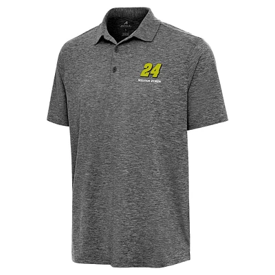 Men's Antigua Heather Black William Byron Par 3 Polo
