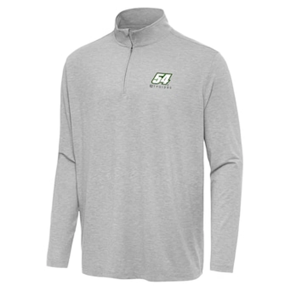 Men's Antigua Heather Gray Ty Gibbs Hunk Quarter-Zip Top
