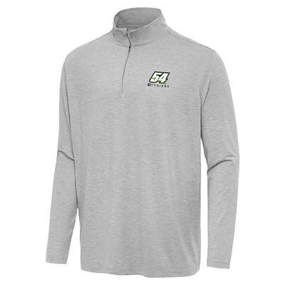 Men's Antigua Heather Gray Ty Gibbs Hunk Quarter-Zip Top