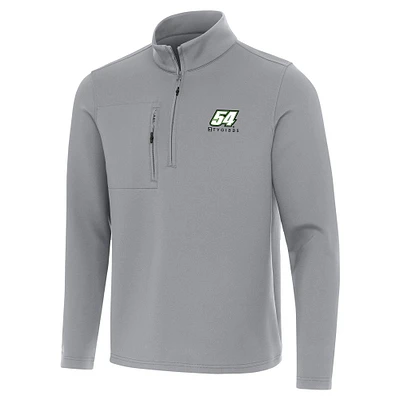Men's Antigua Gray Ty Gibbs Insider Quarter-Zip Top