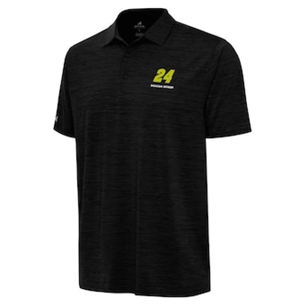 Men's Antigua Heather Black William Byron Layout Polo