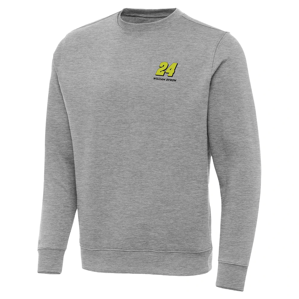 Men's Antigua Heather Gray William Byron Victory Pullover Sweatshirt