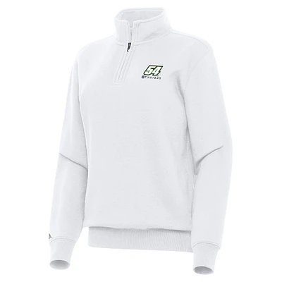 Women's Antigua White Ty Gibbs Victory Quarter-Zip Sweatshirt