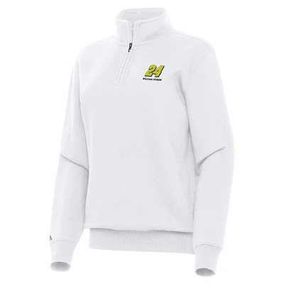 Women's Antigua White William Byron Victory Quarter-Zip Sweatshirt