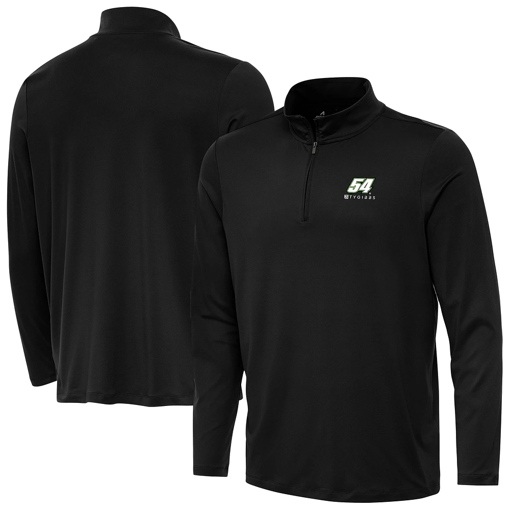 Men's Antigua Black Ty Gibbs Reprocess Quarter-Zip Top