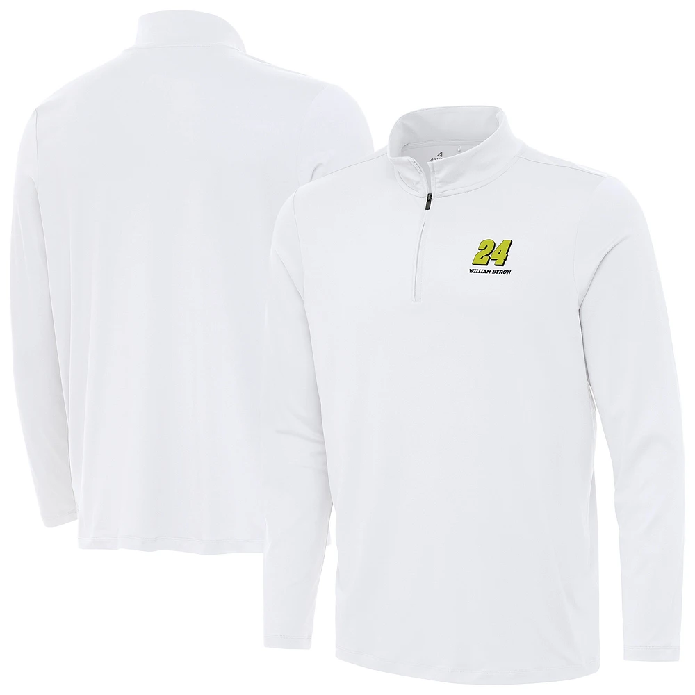 Men's Antigua White William Byron Reprocess Quarter-Zip Top