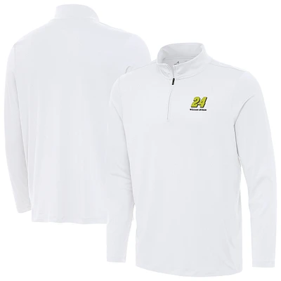 Men's Antigua White William Byron Reprocess Quarter-Zip Top