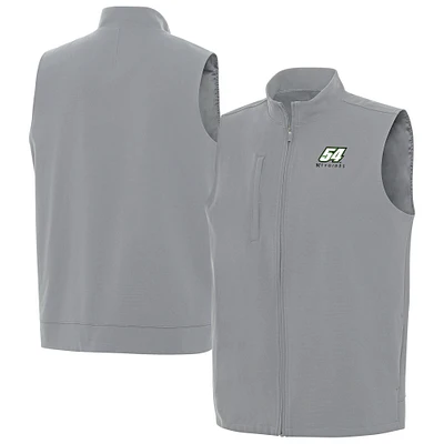 Men's Antigua Gray Ty Gibbs Regard Full-Zip Vest