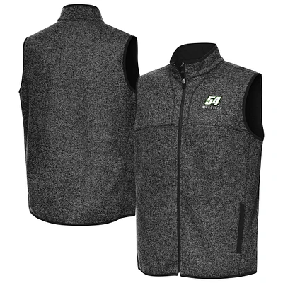 Men's Antigua Heather Black Ty Gibbs Fortune Full-Zip Vest