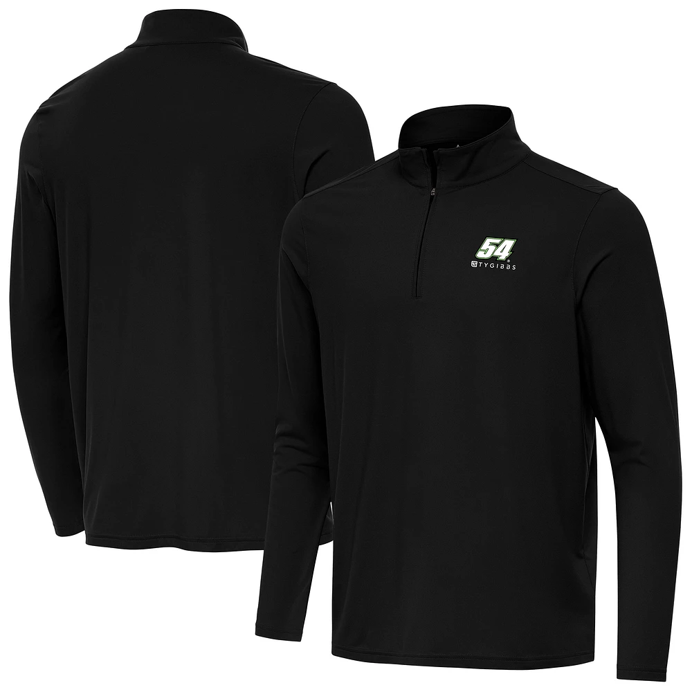 Men's Antigua Black Ty Gibbs Intent Quarter-Zip Top