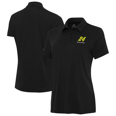 Women's Antigua Black William Byron Reprocess Polo